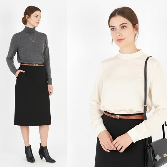 *Vintage 92' Harcourts Wool Pencil Skirt - Picture 1 of 5